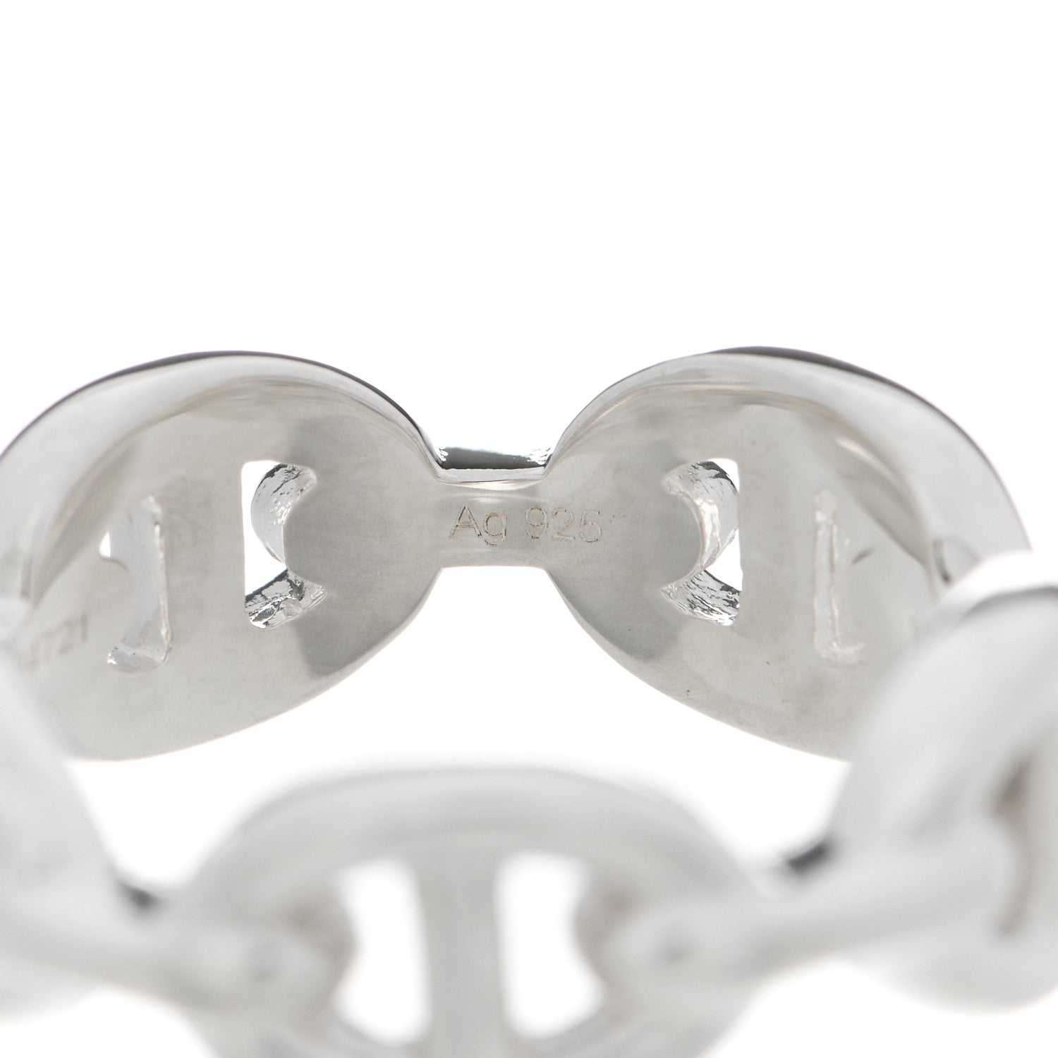 Hermes Sterling Silver PM Chaine d'Ancre Enchainee Band Ring 50 5.25 6 of 7
