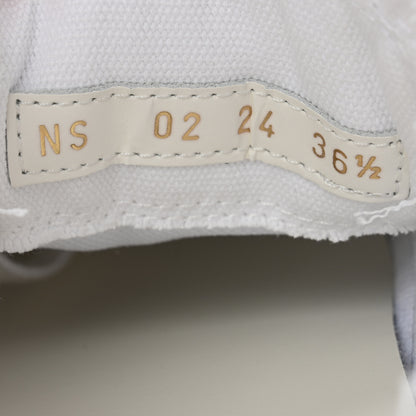 Christian Dior Frayed Canvas Embroidered Logo Walk'N'Dior Low Top Sneakers 36.5 White 9 of 10