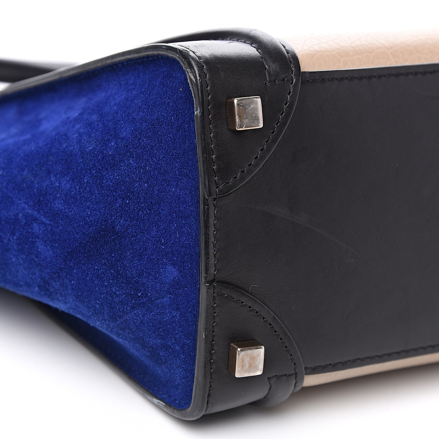 Elephant Calfskin Suede Micro Tri-Color Luggage Sand