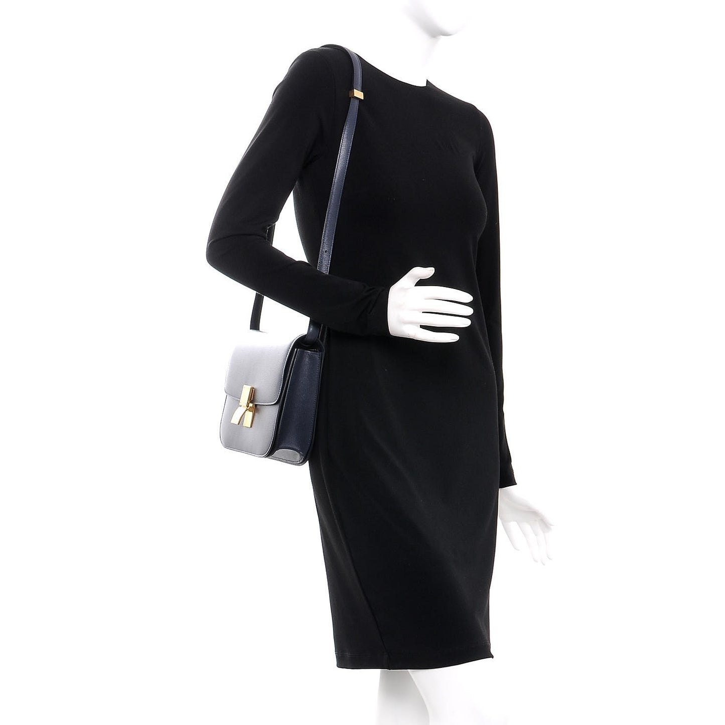 Liege Calfskin Medium Classic Box Flap Bag Dark Blue