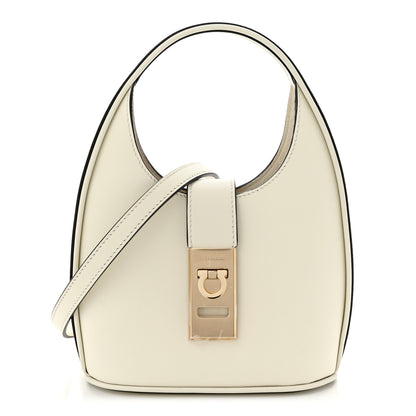 Salvatore Ferragamo Soft Calfskin Mini Gancini Hobo Mascarpone 1 of 9
