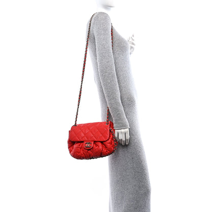 Chanel Washed Lambskin Quilted Medium Chain Around Messenger Red 2 of 10