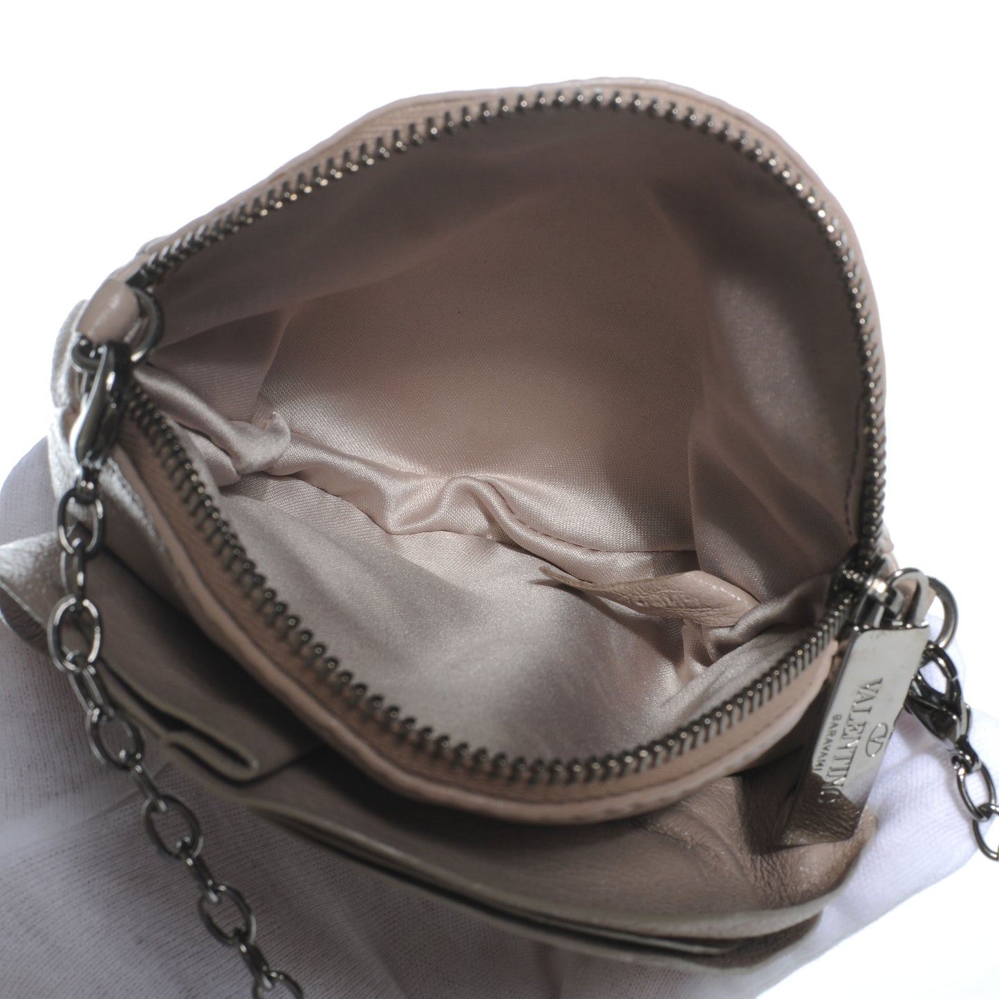 Leather Petale Mini Chain Bag Blush
