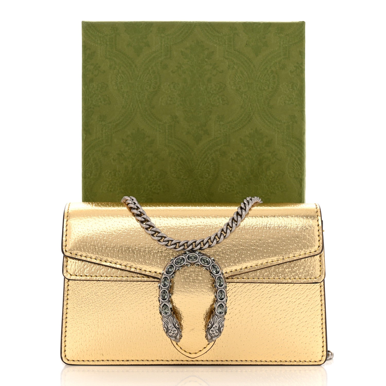 Gucci Metallic Calfskin Super Mini Dionysus Shoulder Bag Gold 11 of 11