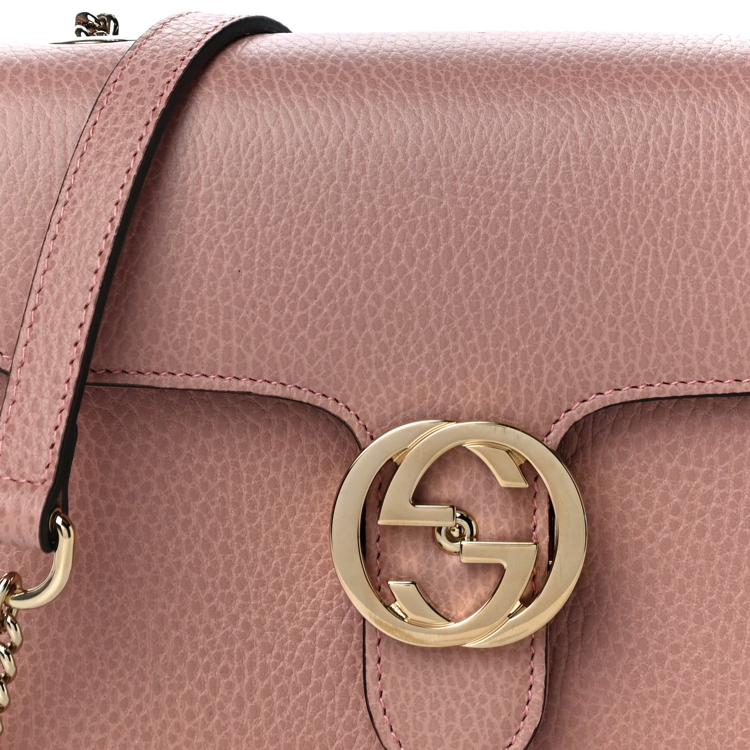 Gucci Dollar Calfskin Small Interlocking G Shoulder Bag Soft Pink 9 of 11