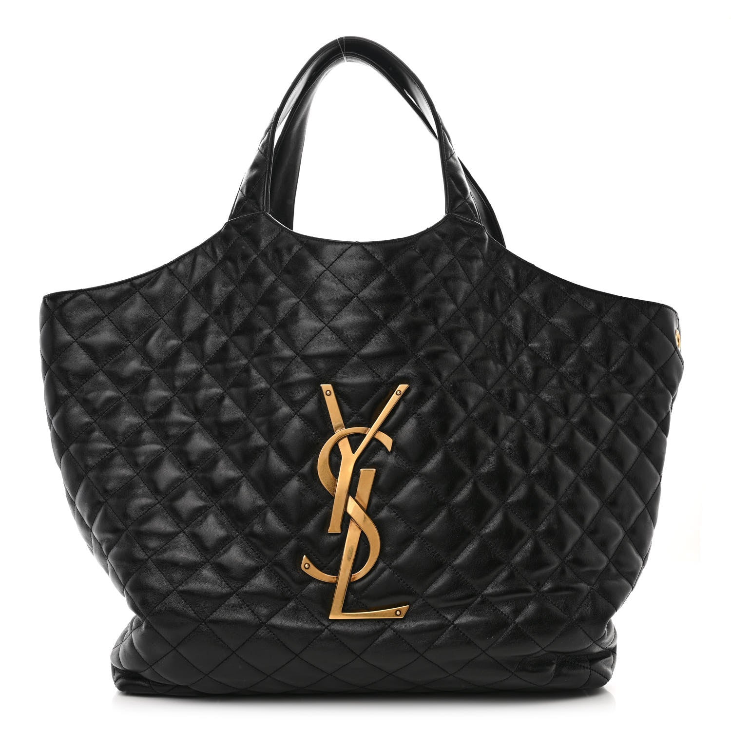 Saint Laurent Lambskin Quilted Maxi Icare Shopping Tote Black 1 of 11