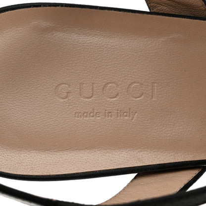 Gucci Lifford Calfskin GG Marmont Ankle Wrap 75mm Sandals 38 Black 7 of 9