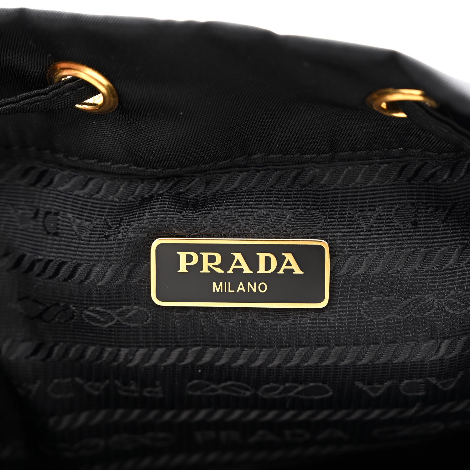 Prada Saffiano Tessuto Nylon Mini Bucket Crossbody Bag Black 6 of 10