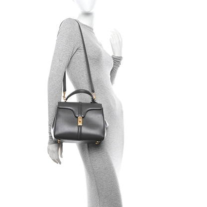 Celine Satinated Calfskin Small 16 Top Handle Bag Gray 2 of 14