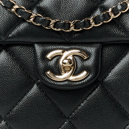 Chanel Caviar Quilted Mini Retro Twist Top Handle Flap Black 10 of 13