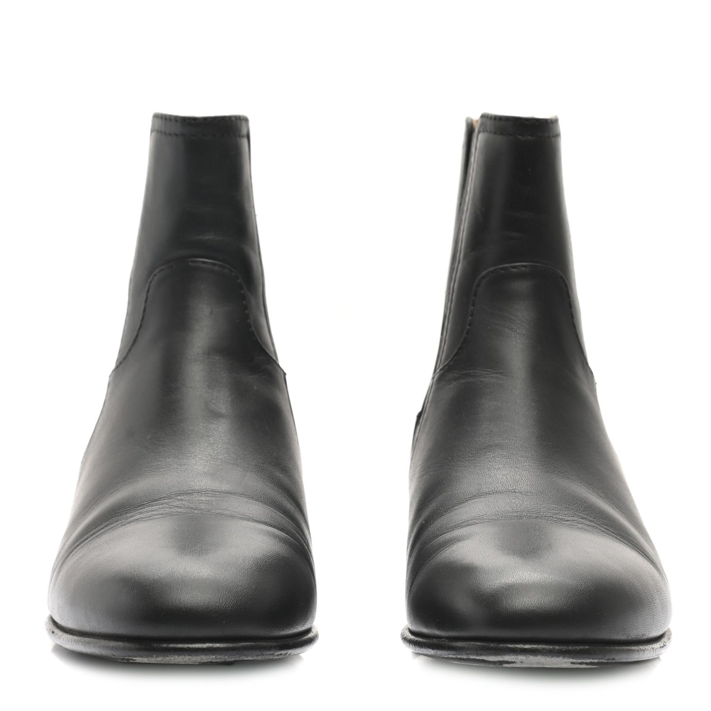 Calfskin Elastic Short Boots 36.5 Black