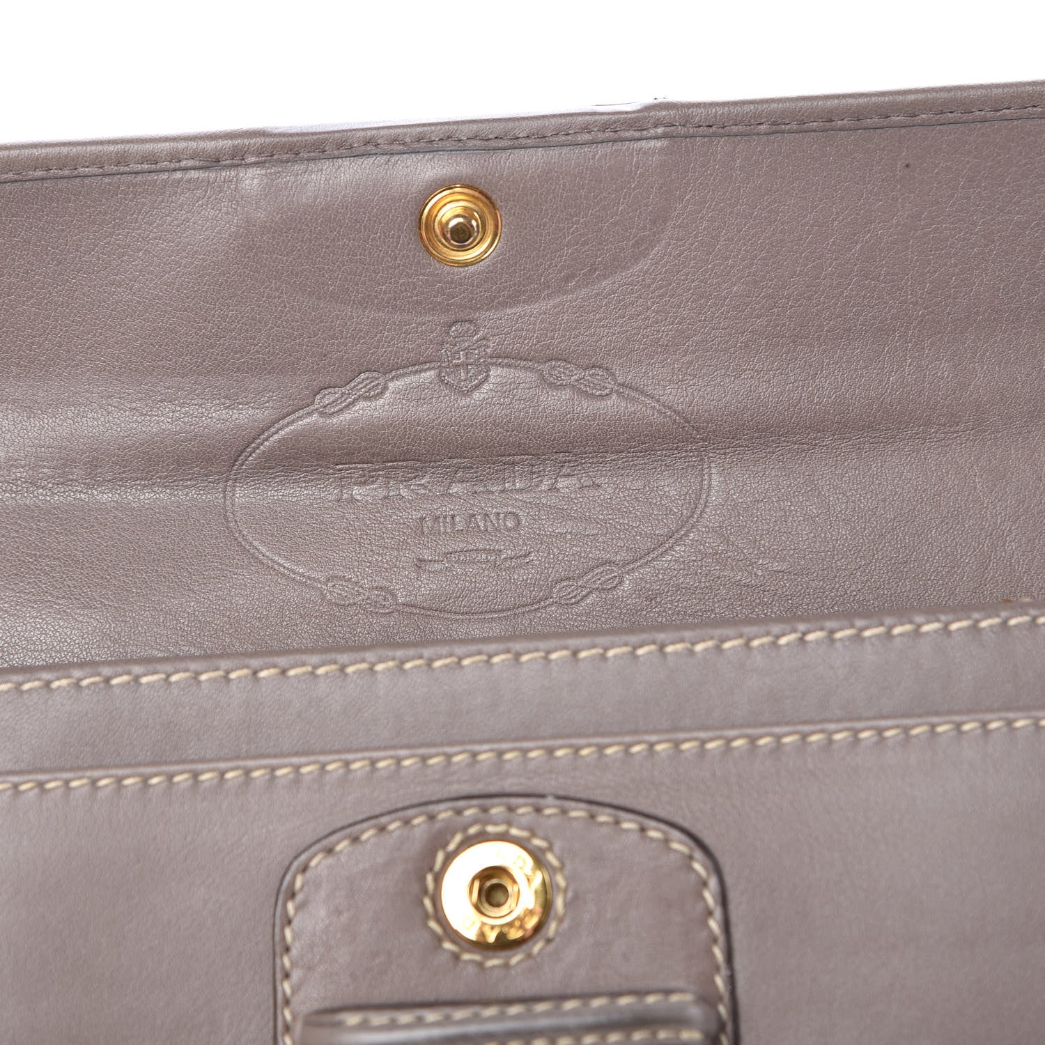 Prada City Calf Continental Flap Wallet Argilla 6 of 18