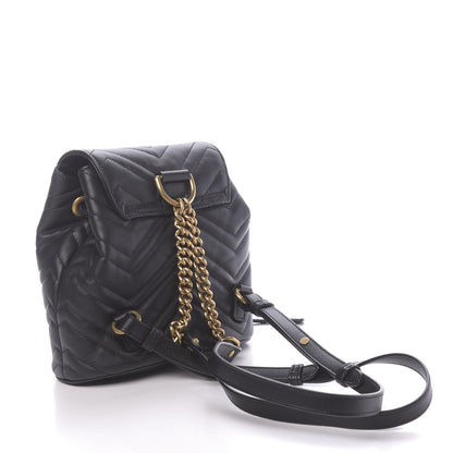 Gucci Calfskin Matelasse GG Marmont Flap Backpack Black 2 of 10