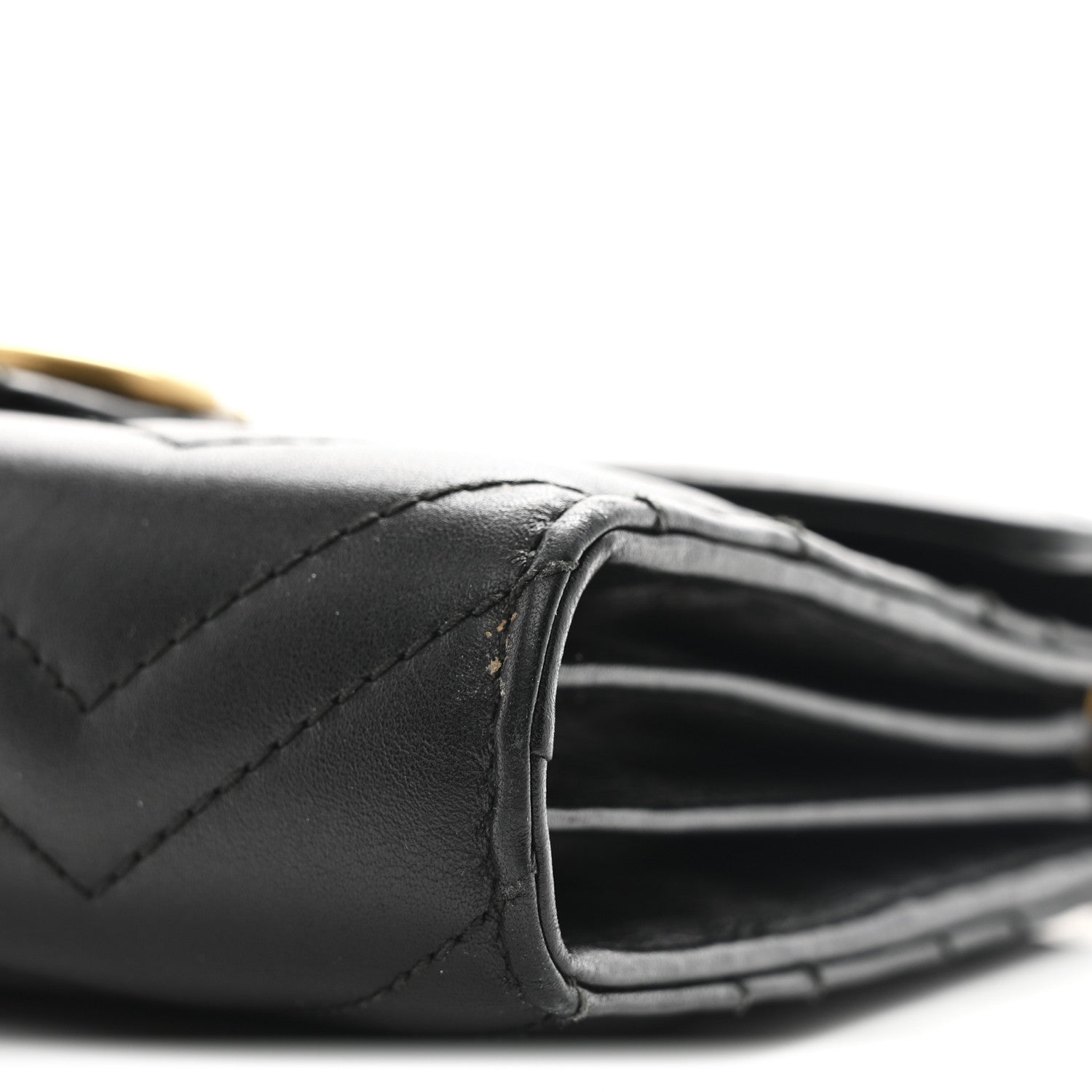 Gucci Calfskin Matelasse GG Marmont Chain Wallet Black 12 of 13