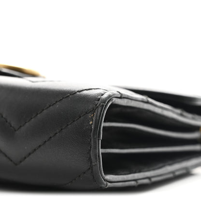 Gucci Calfskin Matelasse GG Marmont Chain Wallet Black 12 of 13