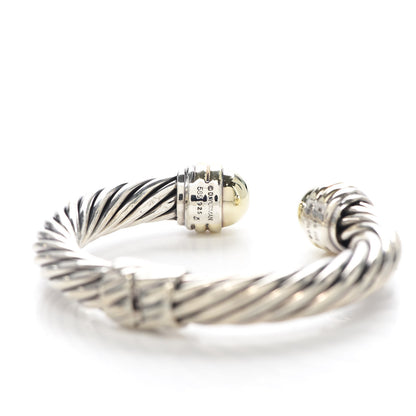 David Yurman Sterling Silver 14K Yellow Gold 10mm Cable Classics Bracelet 4 of 5