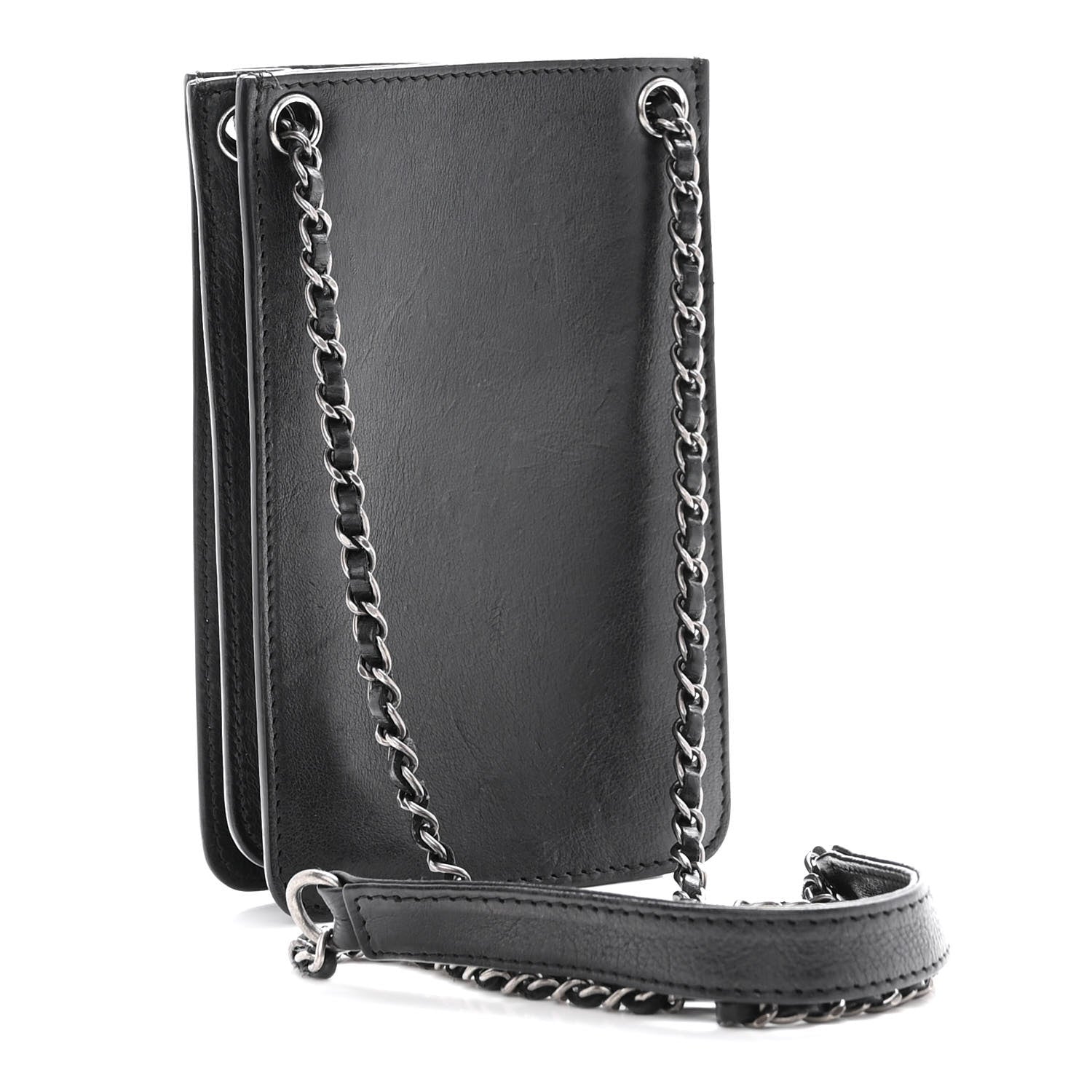 Chanel Calfskin CC Phone Holder Crossbody Black 3 of 12