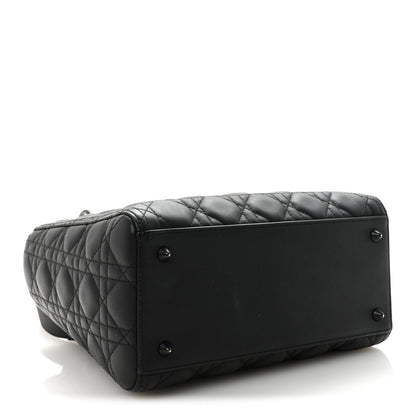 Christian Dior Ultra Matte Calfskin Cannage Medium Lady Dior Black 4 of 9