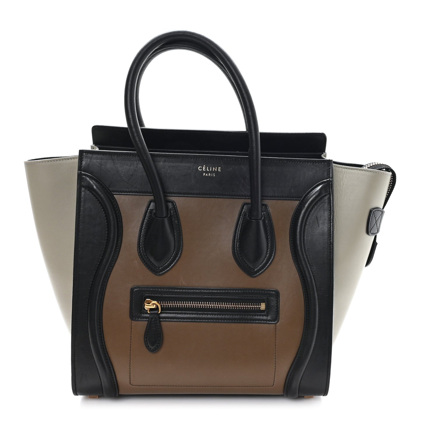 Satin Smooth Calfskin Micro Tri-Color Luggage Dark Grey