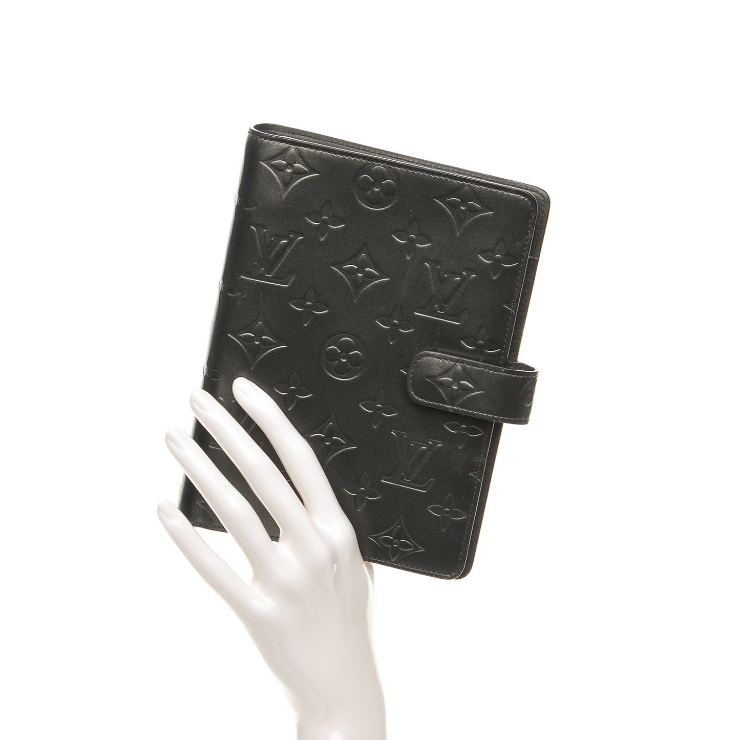Mat Monogram Medium Ring Agenda Cover Black