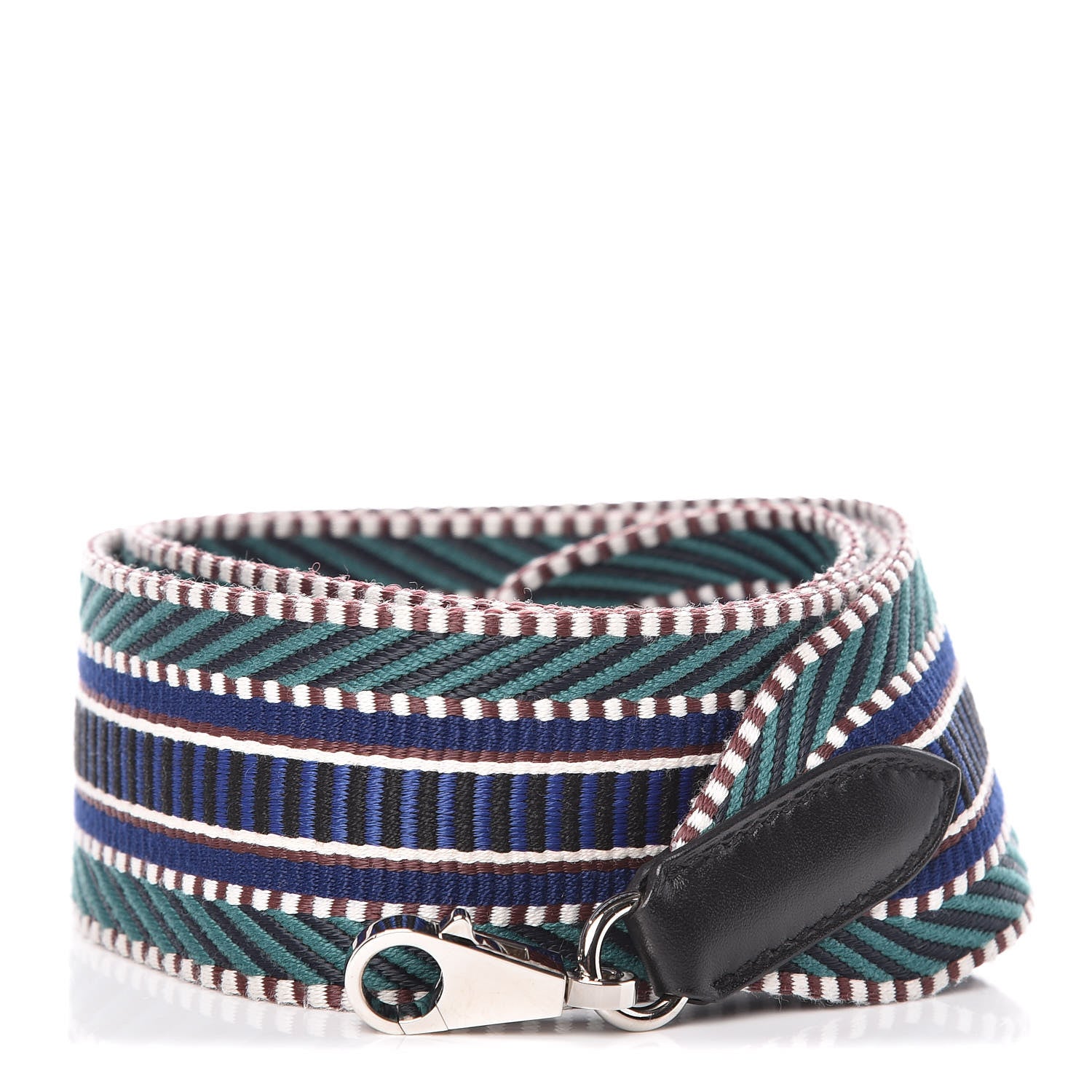Hermes Toile Swift 50mm Sangle Cavale Shoulder Strap Malachite Bleu Electrique Black 1 of 5
