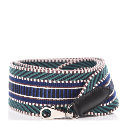 Hermes Toile Swift 50mm Sangle Cavale Shoulder Strap Malachite Bleu Electrique Black 1 of 5