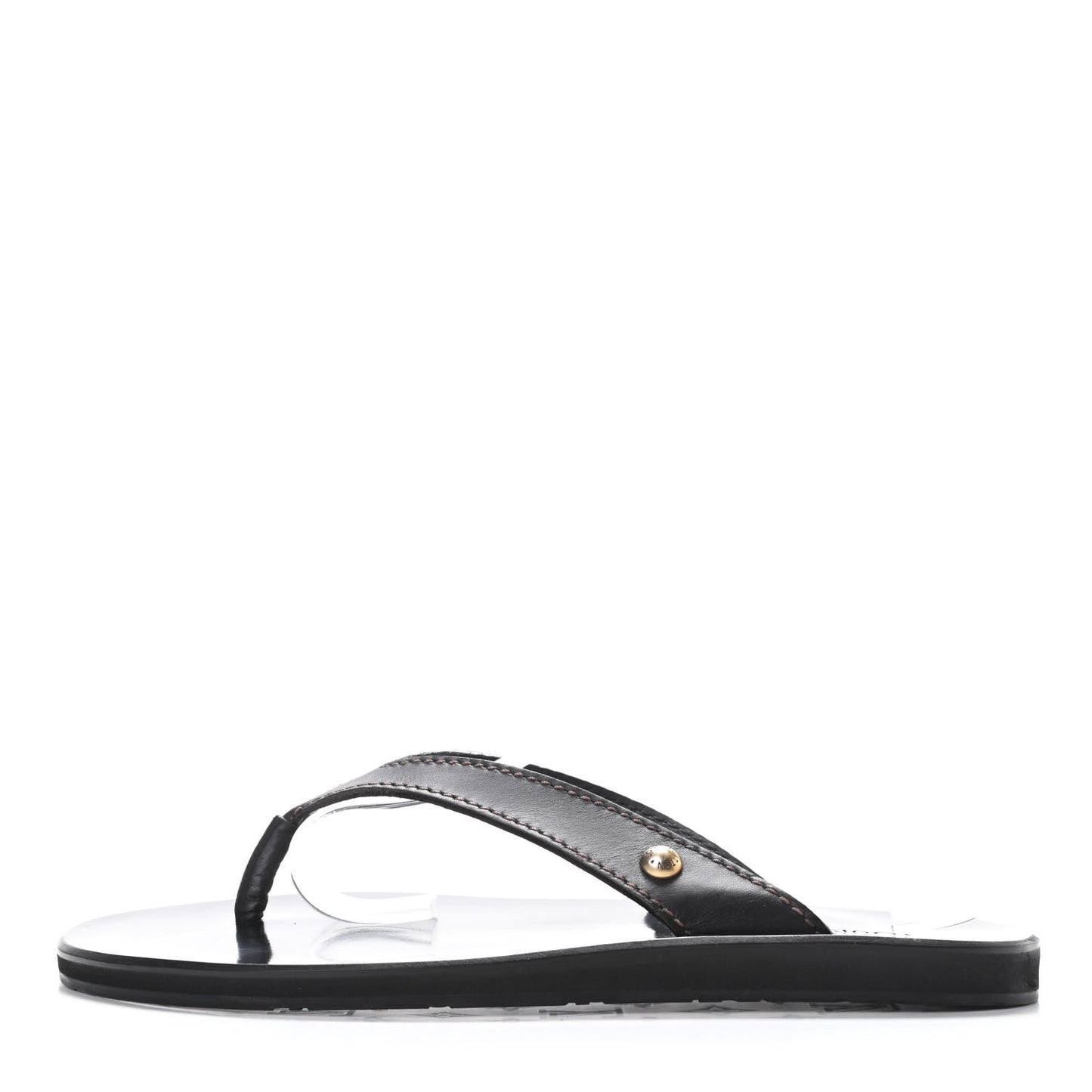Calfskin Mens Thong Sandals 8 Black