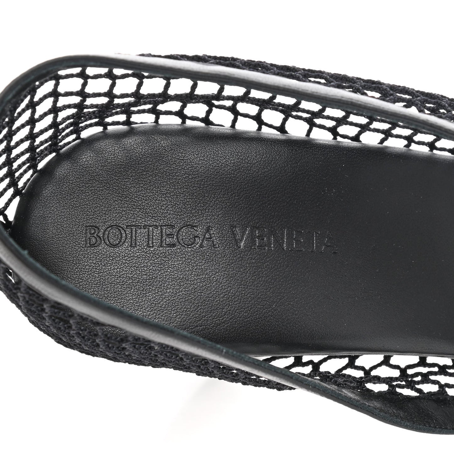Mesh Nappa Chunky Chain Sandals 40.5 Black