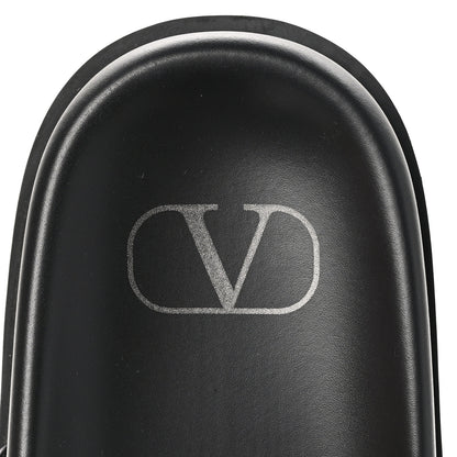 Valentino Garavani Calfskin Roman Stud Slide Sandals 39.5 Black 7 of 10
