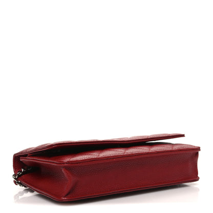 Chanel Caviar Quilted Wallet On Chain WOC Red 4 of 12