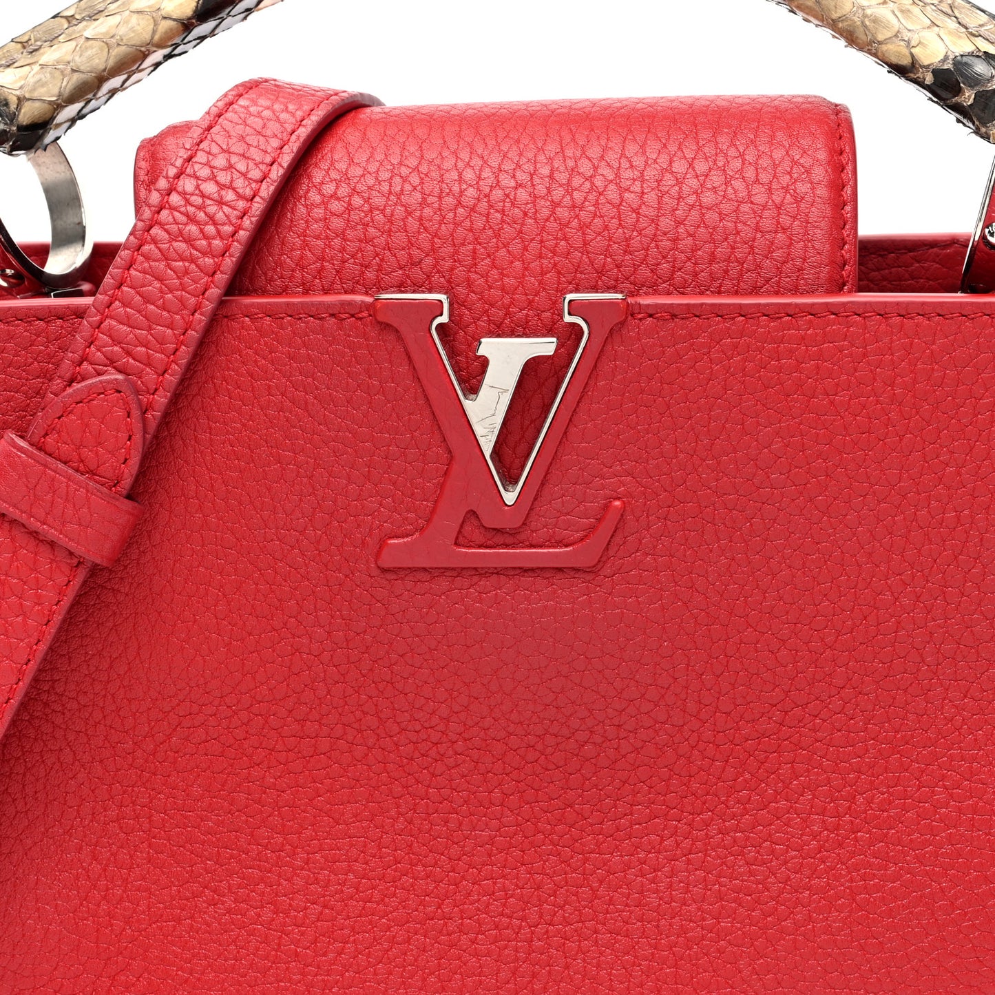 Taurillon Snakeskin Capucines BB Rubis