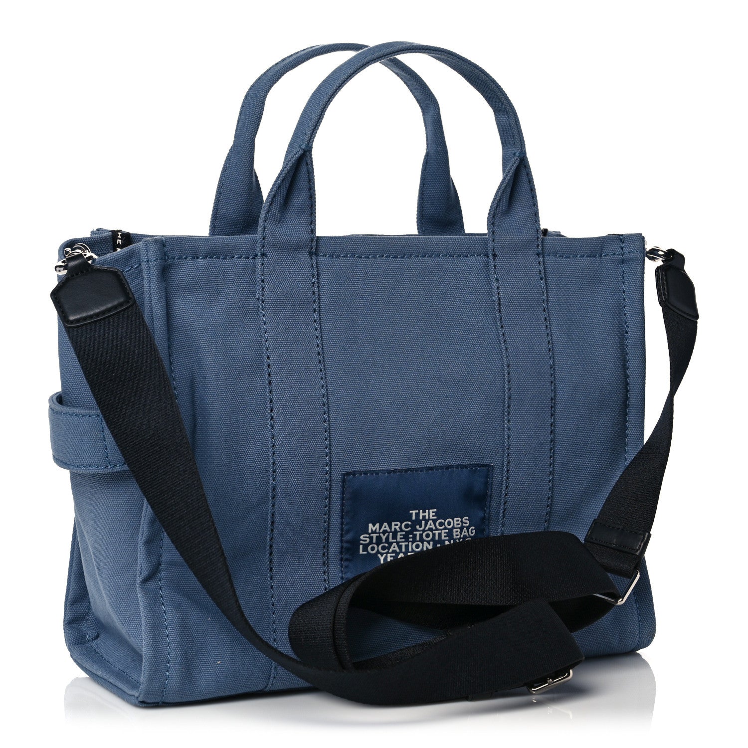 Marc Jacobs Cotton Canvas The Traveler Tote Bag Blue Shadow 3 of 10