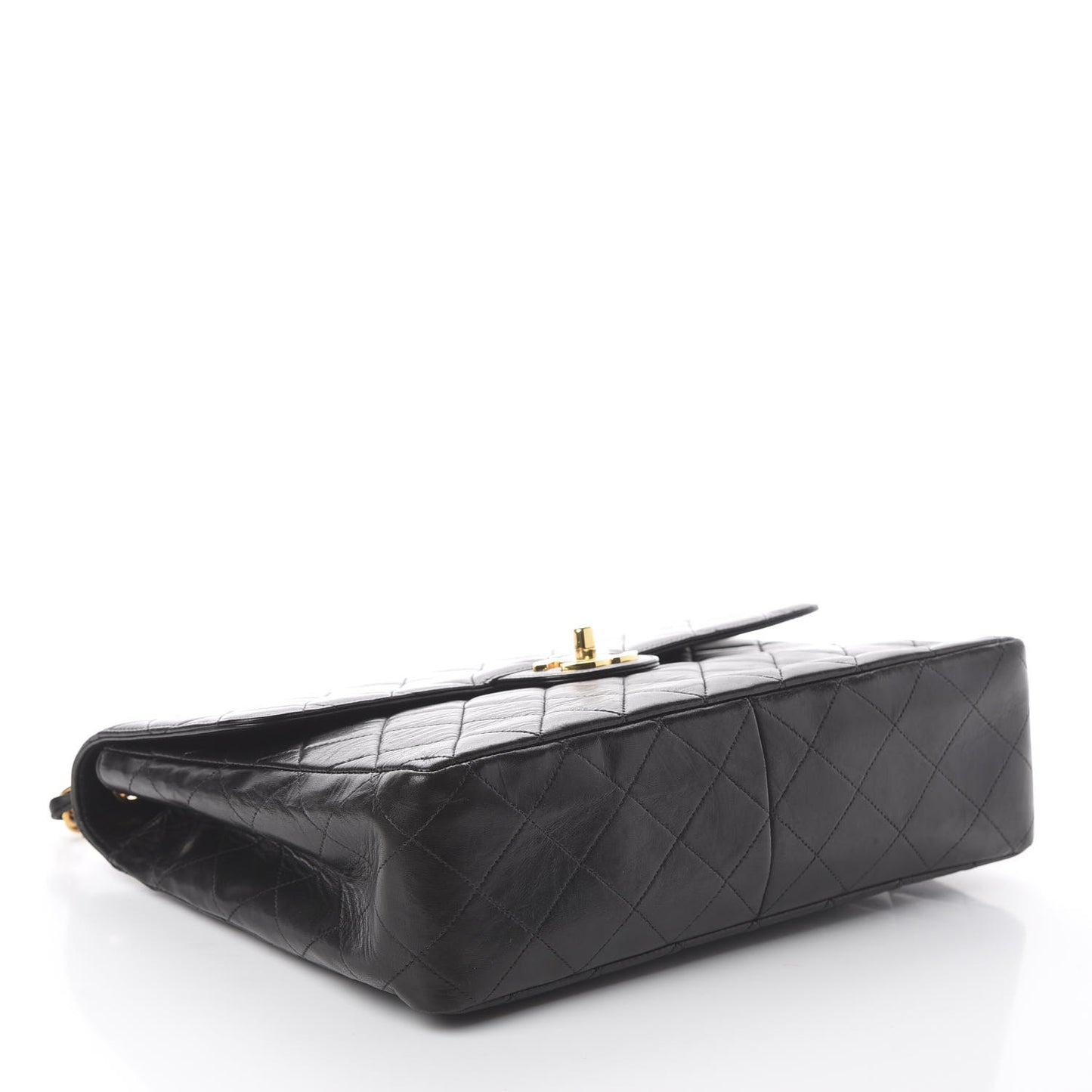 Lambskin Quilted Jumbo Single Flap Black