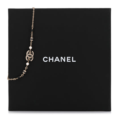 Chanel Glitter Enamel Crystal CC Beaded Choker Gold Black 6 of 6