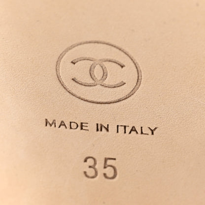 Chanel Tweed Cap Toe CC Slingback Pumps 35 Black Grey 7 of 7