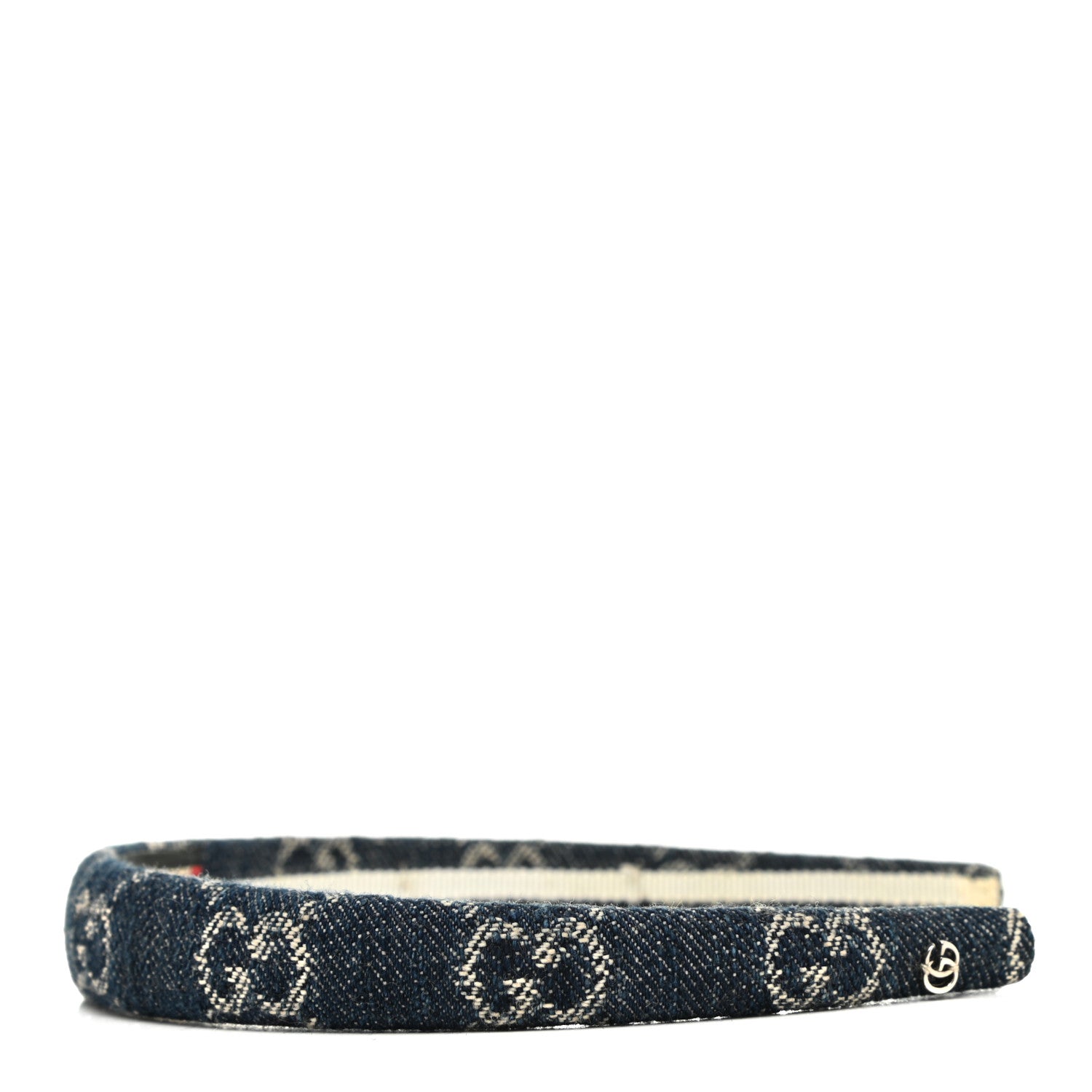 Gucci Denim Monogram Headband 2 of 5