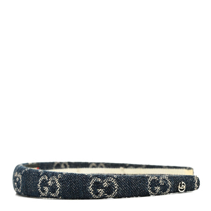 Gucci Denim Monogram Headband 2 of 5
