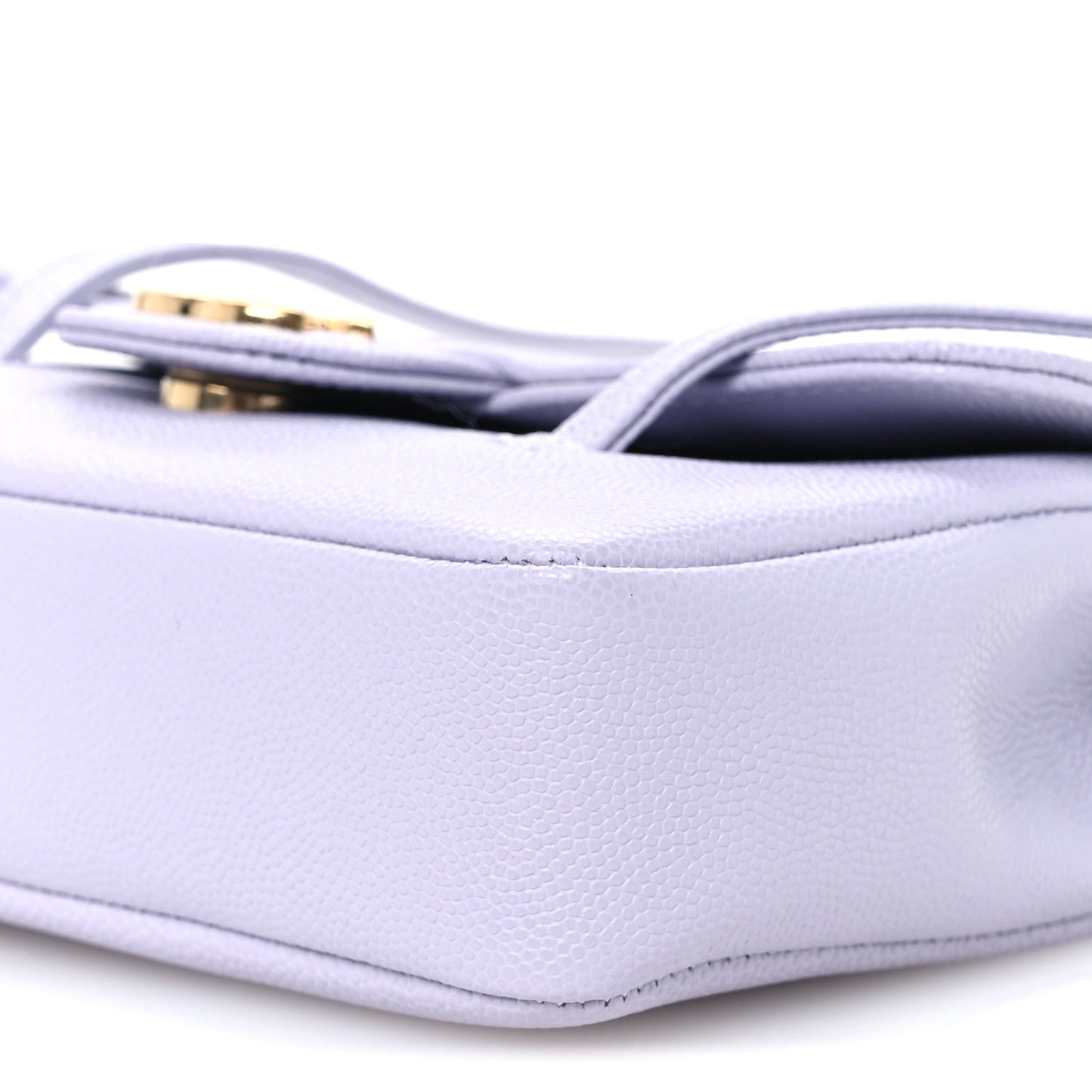 Shiny Caviar Mini Preppy Coco Shoulder Bag Purple