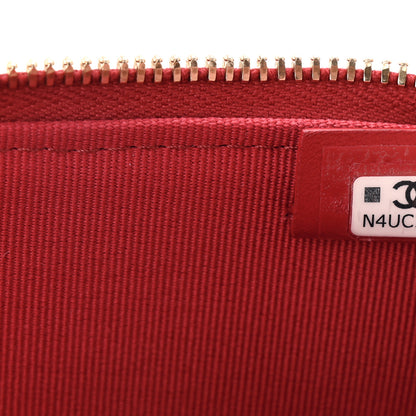 Chanel Caviar Quilted Top Handle Slim Vanity With Chain Red 7 of 10
