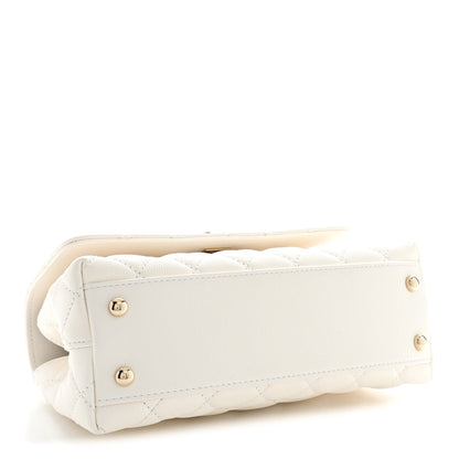 Chanel Caviar Quilted Mini Coco Handle Flap White 4 of 10
