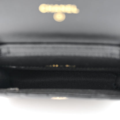 Chanel Shiny Lambskin Ribbon Quilted Flap Belt Bag Black 5 of 12