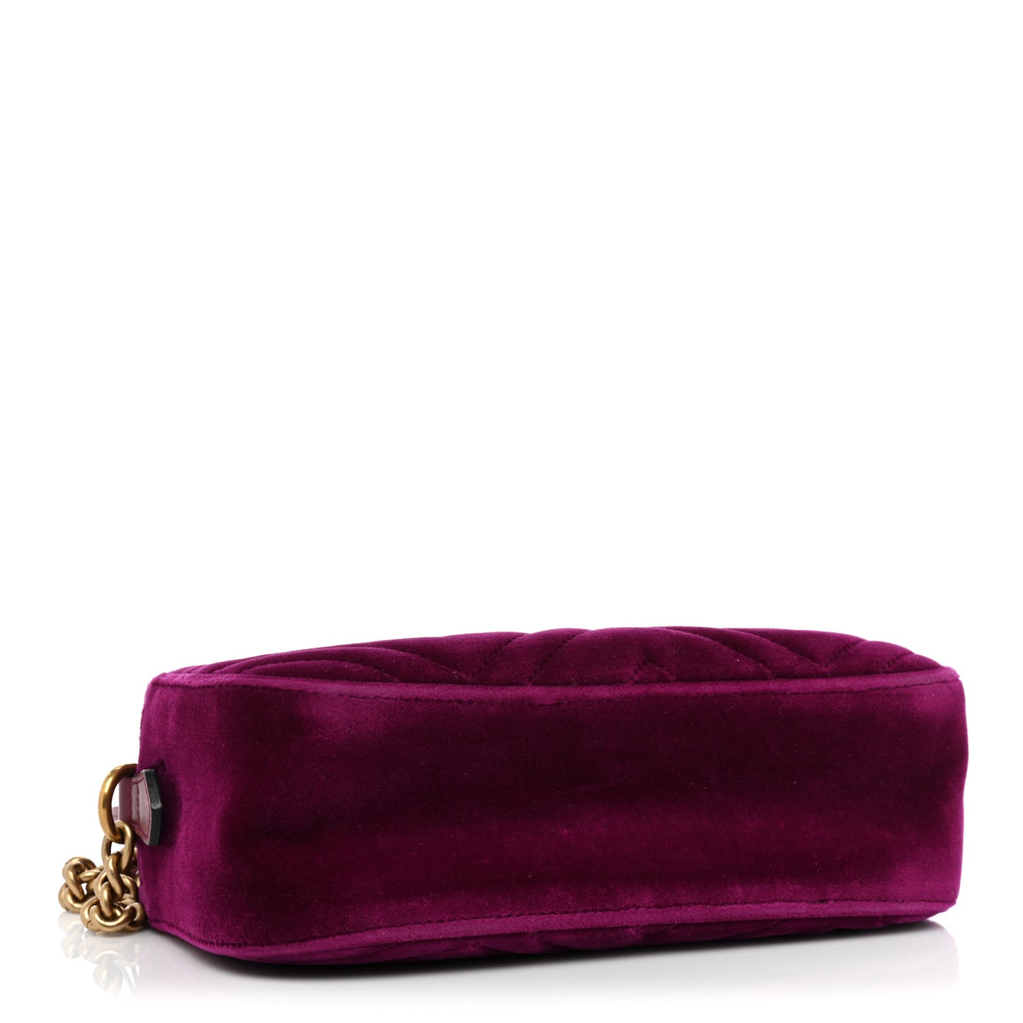 Velvet Matelasse Small GG Marmont Chain Shoulder Bag Fuchsia Violet Cyclamen