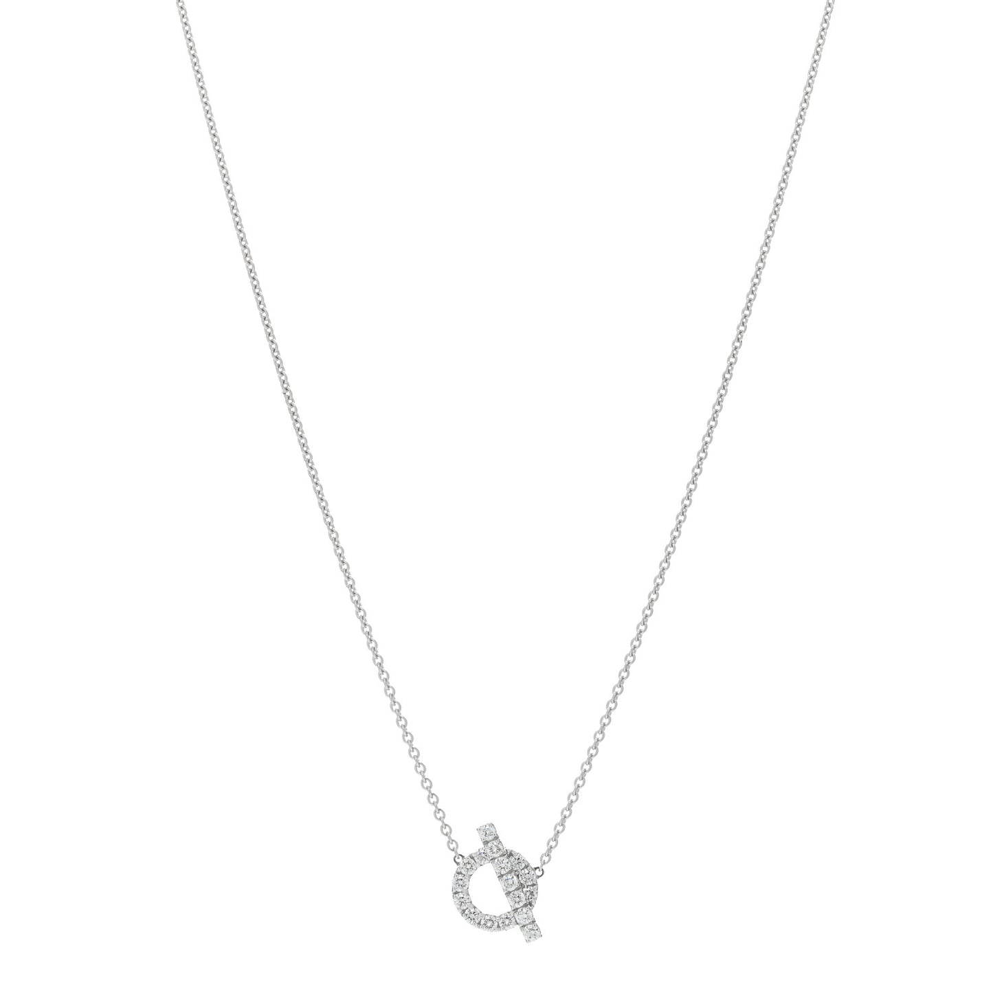 18K White Gold Diamond Finesse Pendant Necklace