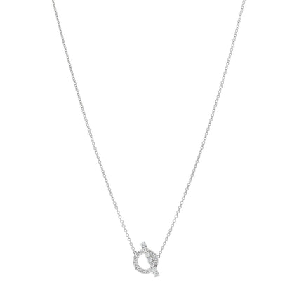 Hermes 18K White Gold Diamond Finesse Pendant Necklace 1 of 6
