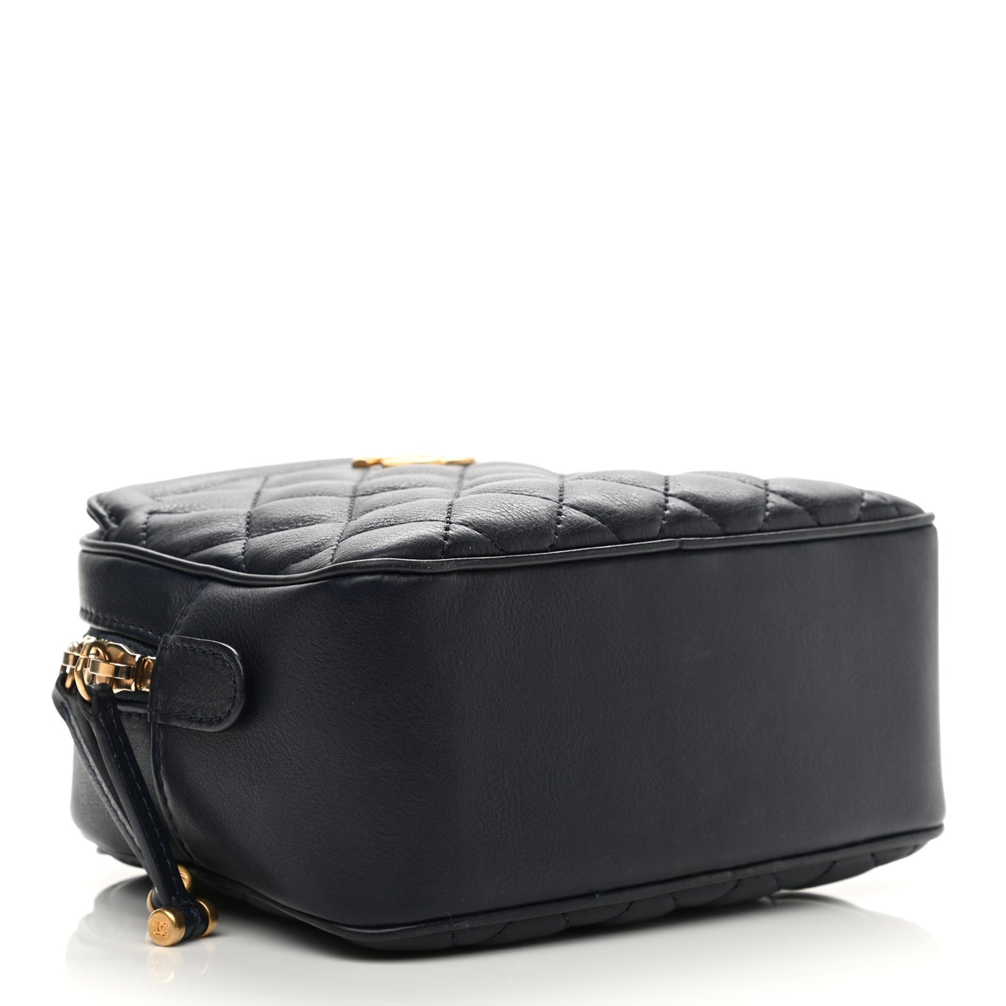 Calfskin Quilted CC Small Vanity Case Navy
