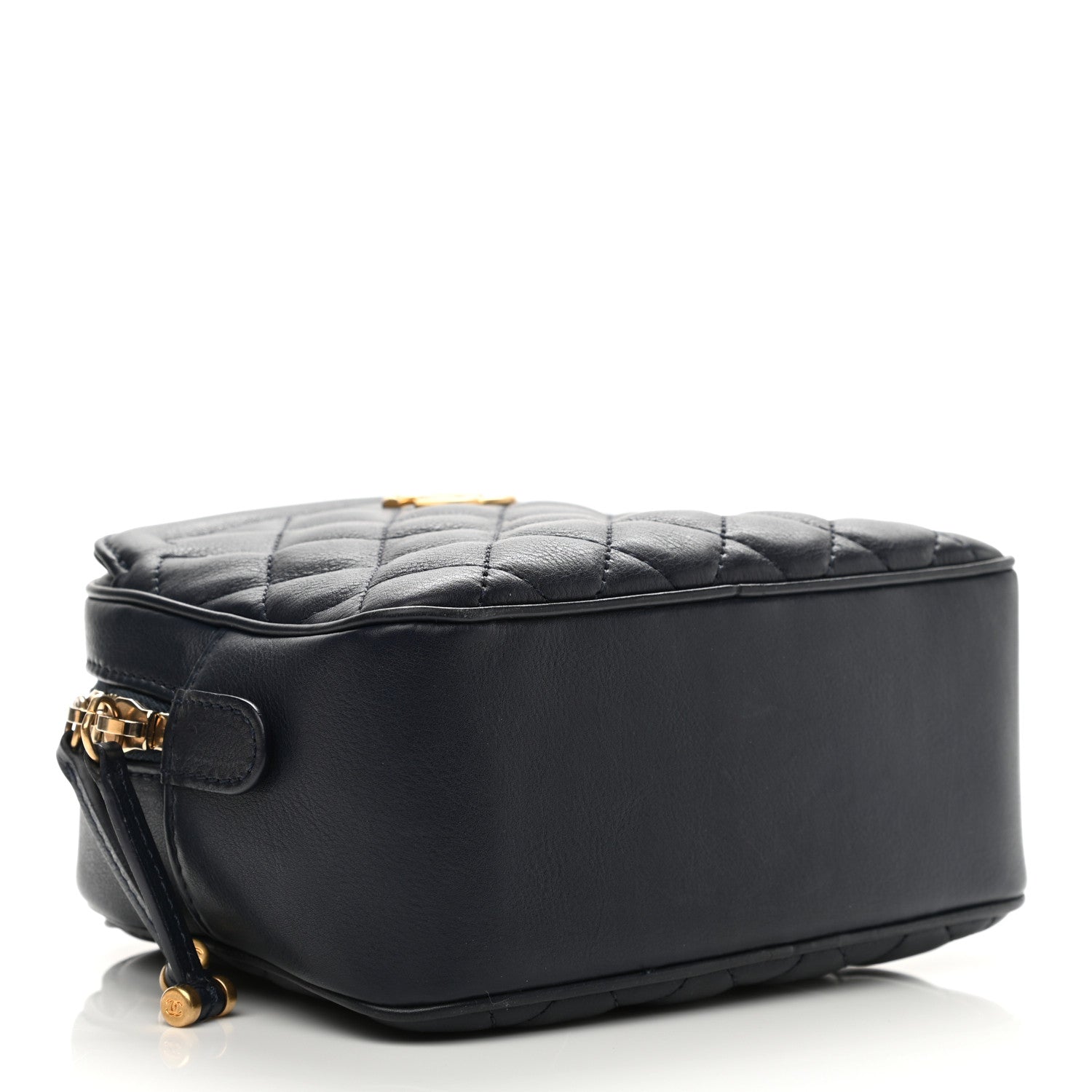 Chanel Calfskin Quilted CC Small Vanity Case Navy 7 of 21