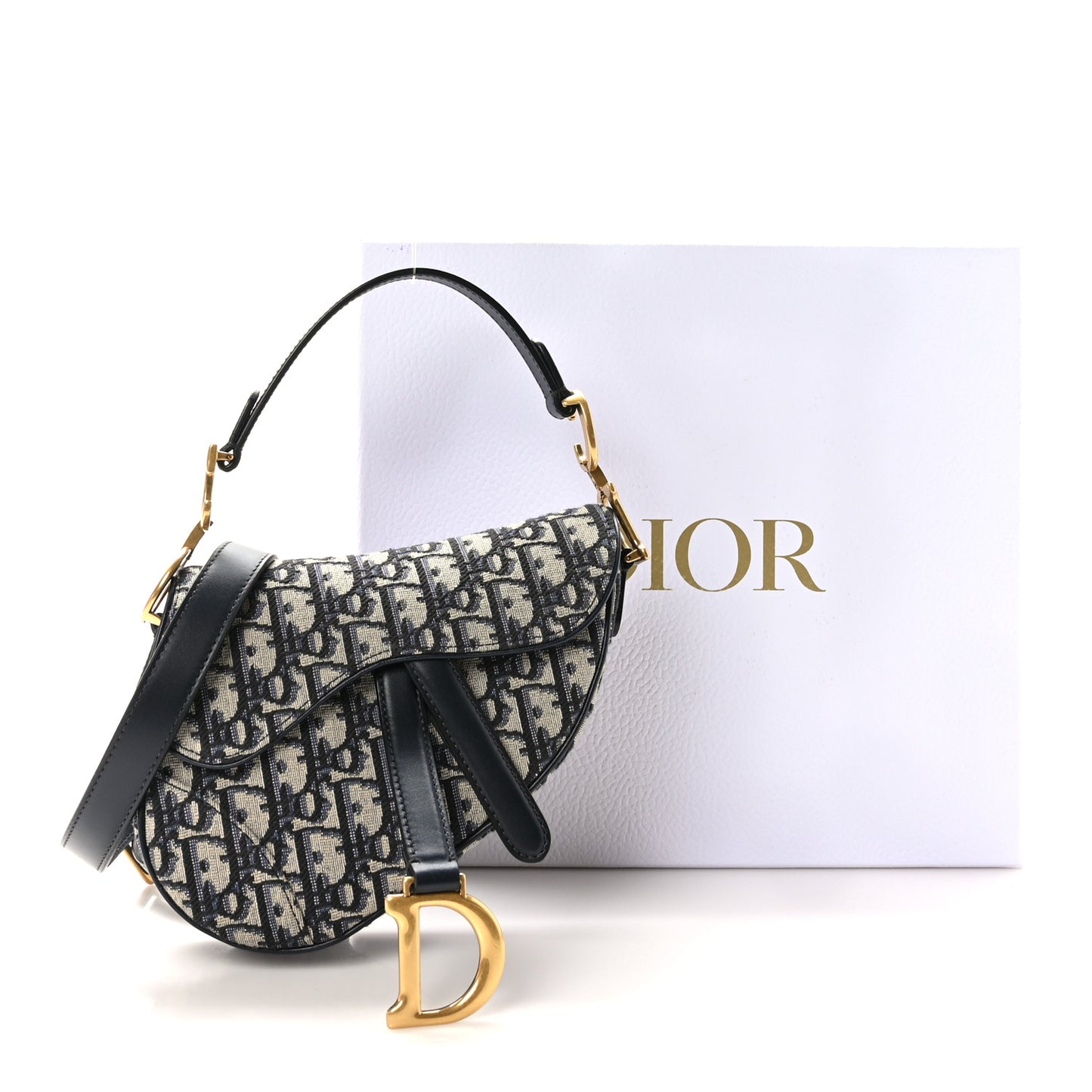Oblique Mini Saddle Bag With Strap Blue