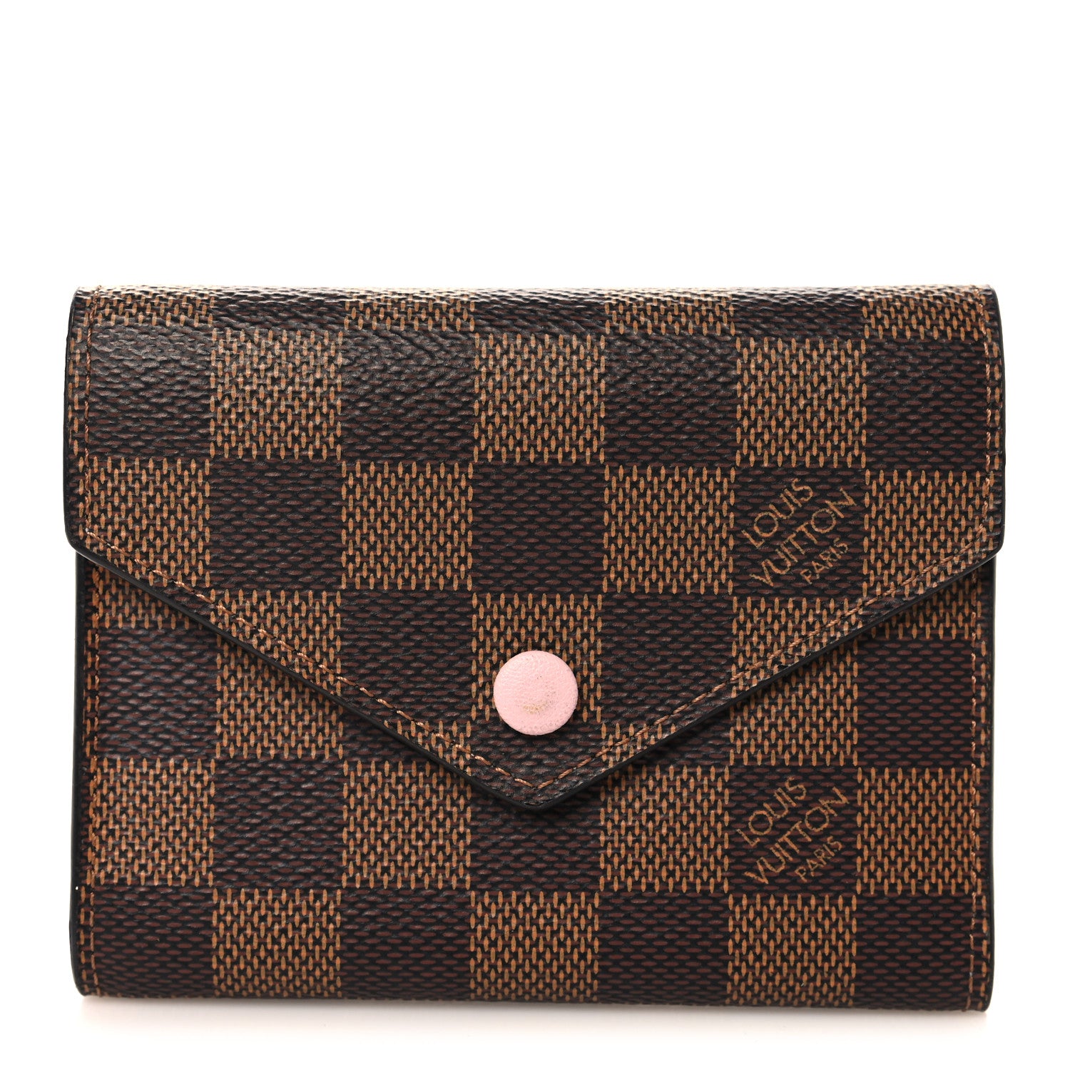 Louis Vuitton Damier Ebene Victorine Wallet Rose Ballerine 1 of 7