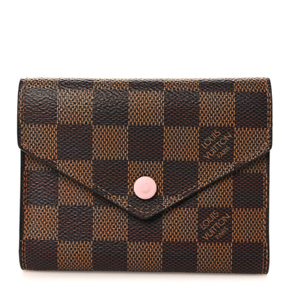 Louis Vuitton Damier Ebene Victorine Wallet Rose Ballerine 1 of 7