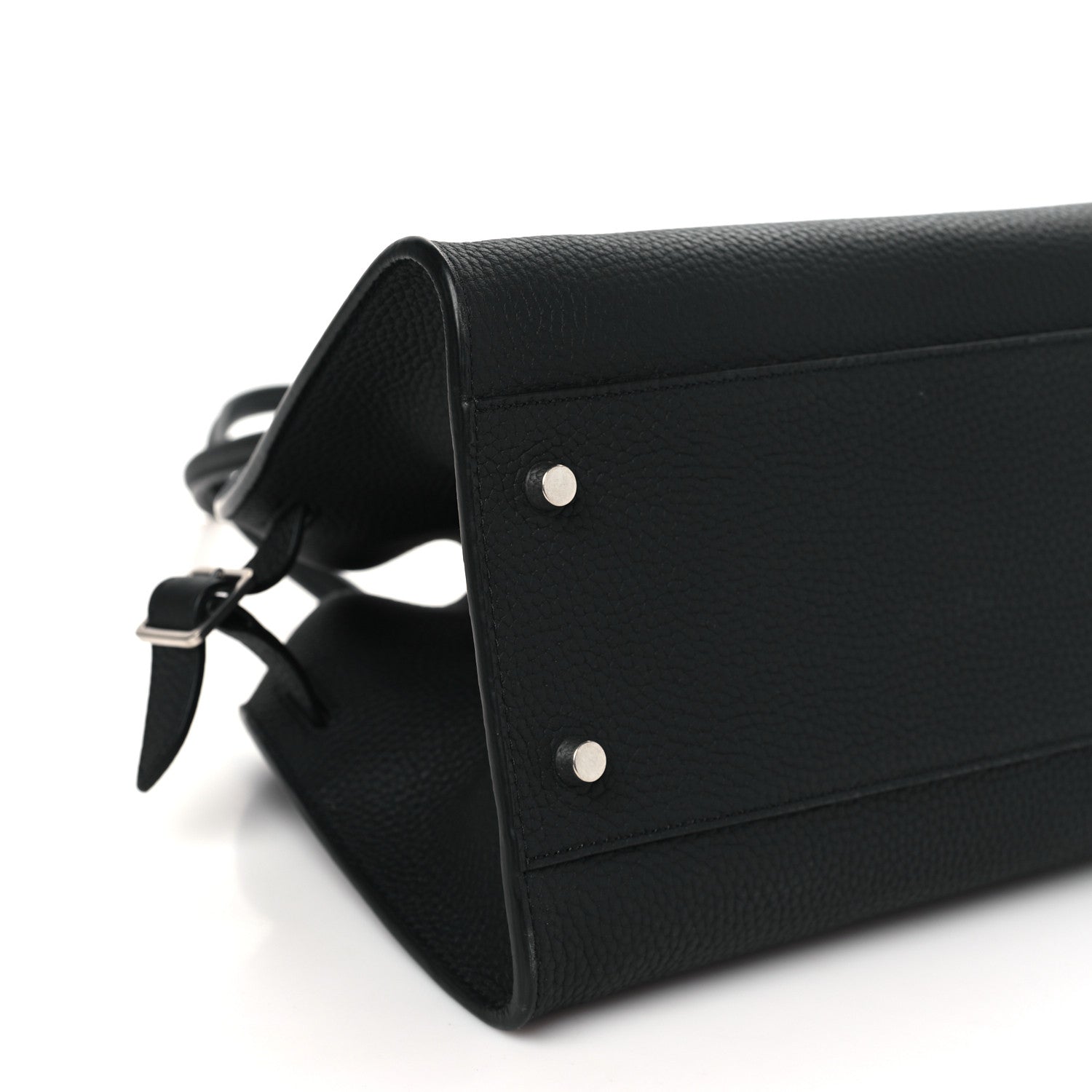 The Row Matte Grained Calfskin Margaux Shoulder 12 Black 8 of 9